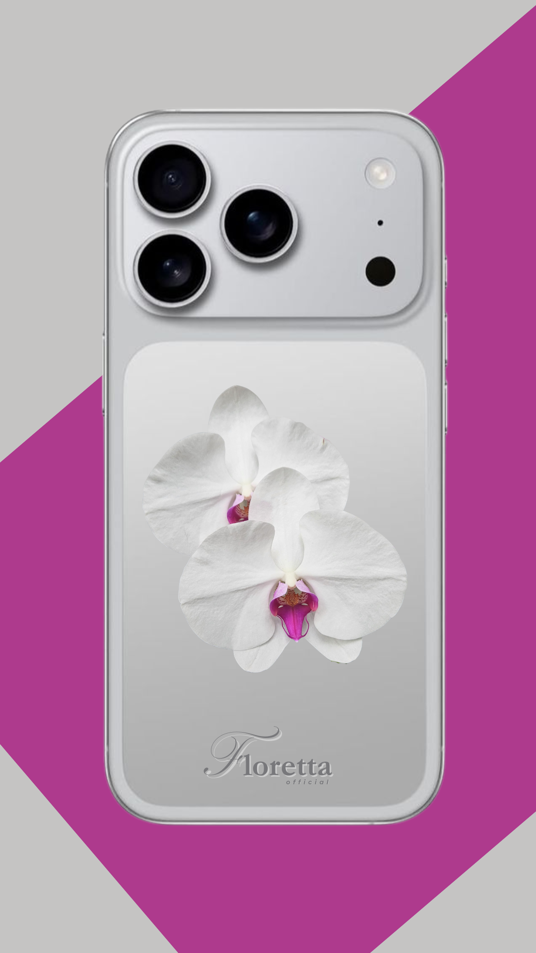 White phalaenopsis flower phone grip